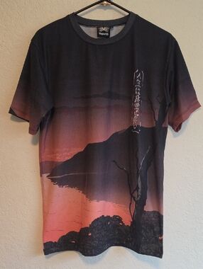 Men’s Black & Sunset Gradient Graphic Short Sleeve Tee